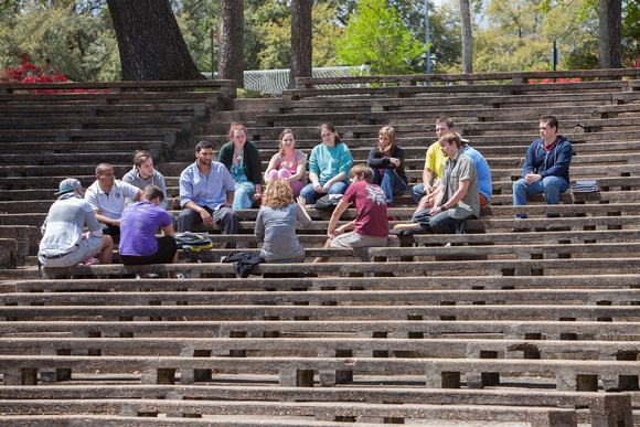 Class outdoors in Amphitheatre